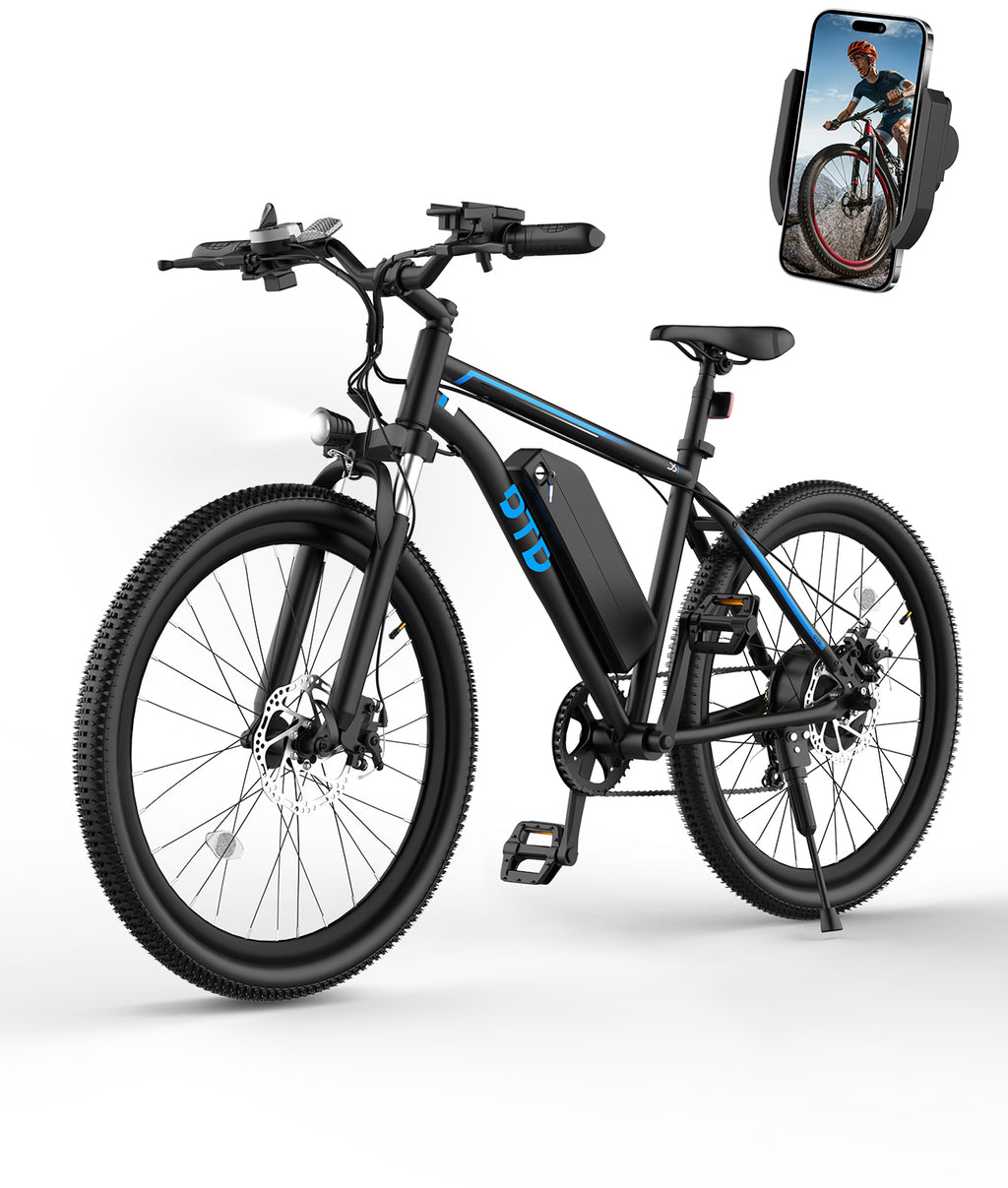 OTD Electric Bikes for Adults[with Mobile Phone Holder], 28MPH Electric Bicycles, 26" 800W Peak 45 Miles PAS Range, 48V 624Wh Removable Battery,7-Speed（UL 2849）