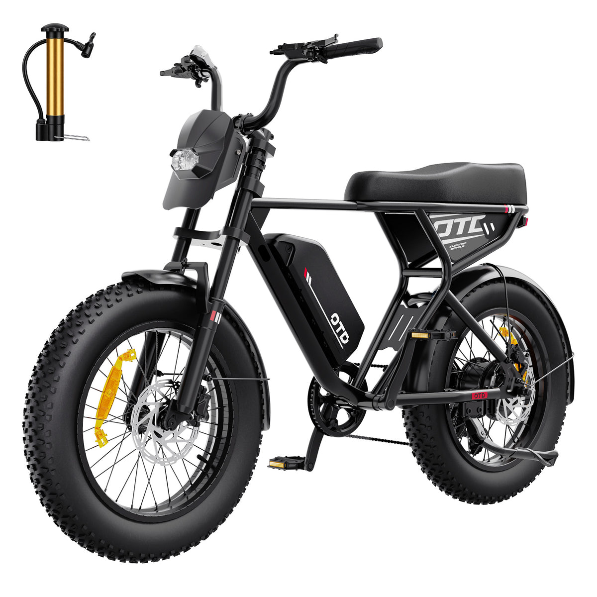 OTD Electric Bike for Adults, 1500W Peak 52V 18Ah Hydraulic Fat Tire Ebike 936Wh Removable Battery (Up to 40-Mile Range), 28 MPH Ebikes, Hydraulic Disc Brakes, Front Suspension, 7-Speed, for Commuters