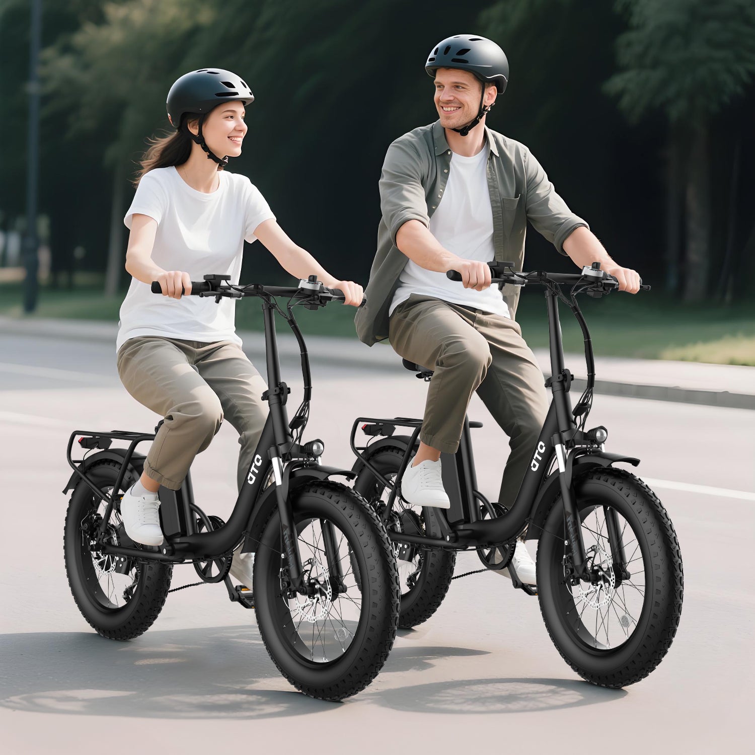 OTD Electric Bike for Adults with 624Wh Removable Battery, Up to 45 Miles Commuting Electric Bike, 7-Speed, 20" Fat Tires and Front Fork Suspension,with Password Lock