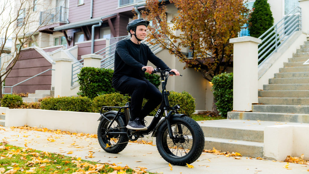 OTD Electric Bike for Adults with 624Wh Removable Battery, Up to 45 Miles Commuting Electric Bike, 7-Speed, 20" Fat Tires and Front Fork Suspension,with Password Lock